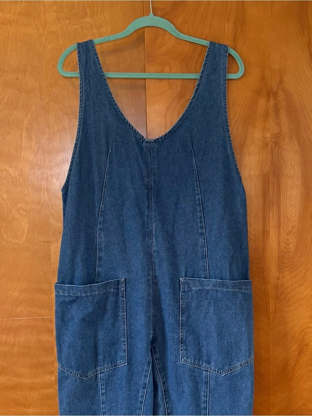 Denim Utility Jumpsuit - Blue size L